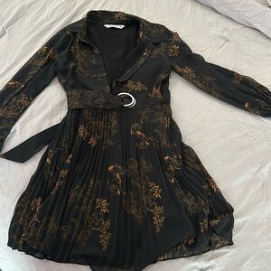 Zara Goldfish Pleated Collar Dress